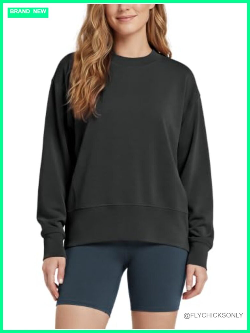 Modal Soft Oversized Long Sleeve Crewneck Pullover Sweatshirt